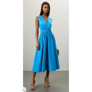 Roksanda x RTR Blue Twill Midi Dress